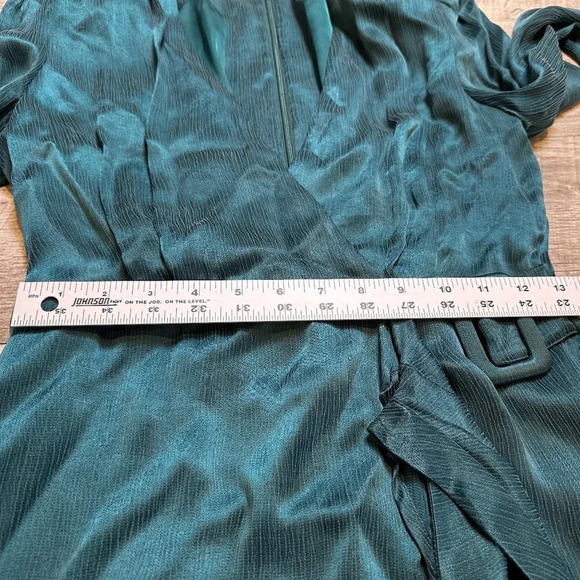 Dark Emerald Green Green & other stories Deep V-Neck Mini Dress in Size 4 - Picture 3 of 7